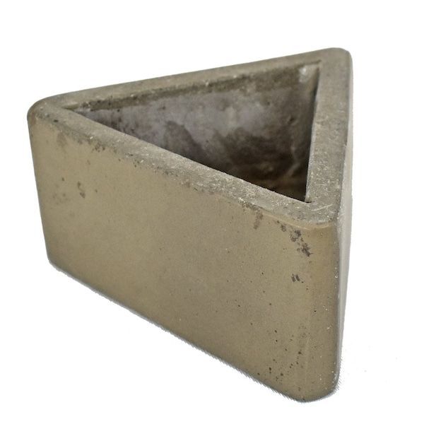 6 In. D Fiber Cement Triangle Planter Natural